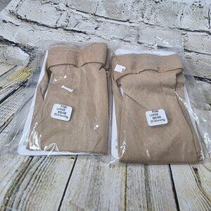 2 AMES WALKER LARGE P240 20-30mmHg Compression Socks Medical Support Beige New